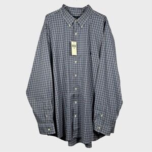 Ralph Lauren Performance Shirt Men 3XB Blue Plaid Button Down NWT Office Wear